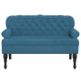 Bench with blue velvet backrest 119.5x64.5x75 cm by , Banks - Ref: Foro24-372164, Price: 184,33 €, Discount: %