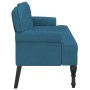 Bench with blue velvet backrest 119.5x64.5x75 cm by , Banks - Ref: Foro24-372164, Price: 184,33 €, Discount: %