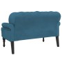 Bench with blue velvet backrest 119.5x64.5x75 cm by , Banks - Ref: Foro24-372164, Price: 184,33 €, Discount: %