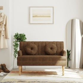 Bench with brown synthetic suede cushions 113x64.5x75.5 cm by , Banks - Ref: Foro24-372139, Price: 187,09 €, Discount: %