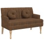 Bench with brown synthetic suede cushions 113x64.5x75.5 cm by , Banks - Ref: Foro24-372139, Price: 187,09 €, Discount: %