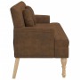 Bench with brown synthetic suede cushions 113x64.5x75.5 cm by , Banks - Ref: Foro24-372139, Price: 187,09 €, Discount: %