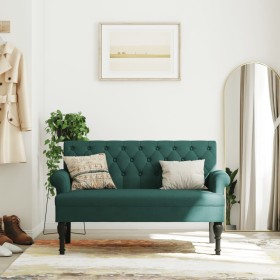 Bench with backrest dark green fabric 120x62x75.5 cm by , Banks - Ref: Foro24-372124, Price: 173,16 €, Discount: %