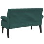 Banco con respaldo tela verde oscuro 120x62x75,5 cm de , Bancos - Ref: Foro24-372124, Precio: 173,16 €, Descuento: %