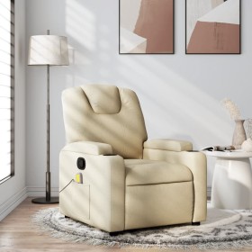 Sillón de masaje reclinable de tela crema de , Sillones - Ref: Foro24-372386, Precio: 208,99 €, Descuento: %