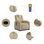 Cream Fabric Reclining Massage Chair by , Armchairs - Ref: Foro24-372386, Price: 211,27 €, Discount: %