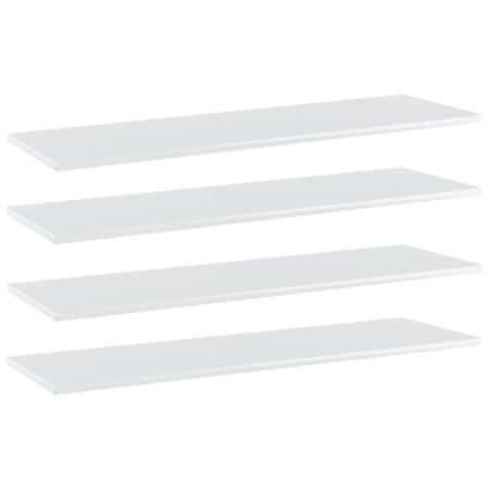 Estante para estantería 4 uds madera blanco brillo 100x30x1,5cm de , Estanterías - Ref: Foro24-805404, Precio: 41,99 €, Descu...