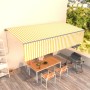 Automatic retractable awning with yellow and white blinds 6x3 m by , Awnings - Ref: Foro24-3069488, Price: 580,97 €, Discount: %