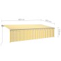 Automatic retractable awning with yellow and white blinds 6x3 m by , Awnings - Ref: Foro24-3069488, Price: 580,97 €, Discount: %