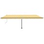 Toldo de pie automático amarillo y blanco 600x300 cm de , Toldos - Ref: Foro24-3069808, Precio: 685,02 €, Descuento: %