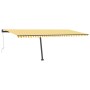 Automatic yellow and white freestanding awning 600x300 cm by , Awnings - Ref: Foro24-3069808, Price: 667,70 €, Discount: %