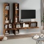 Smoked oak plywood TV wall unit by , TV Furniture - Ref: Foro24-3114571, Price: 208,92 €, Discount: %