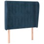 Headboard with dark blue velvet ears 83x23x118/128 cm by , Headboards and footboards - Ref: Foro24-3118228, Price: 76,99 €, D...