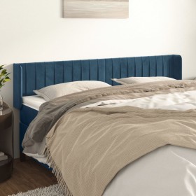 Dark blue velvet headboard 163x16x78/88 cm by , Headboards and footboards - Ref: Foro24-3119064, Price: 70,23 €, Discount: %