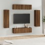 TV furniture set 6 pieces brown oak plywood by , TV Furniture - Ref: Foro24-3120247, Price: 208,66 €, Discount: %