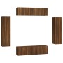 TV furniture set 6 pieces brown oak plywood by , TV Furniture - Ref: Foro24-3120247, Price: 208,66 €, Discount: %