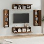 TV furniture set 6 pieces brown oak plywood by , TV Furniture - Ref: Foro24-3120247, Price: 208,66 €, Discount: %