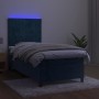 Cama box spring colchón y LED terciopelo azul oscuro 80x200 cm de , Camas y somieres - Ref: Foro24-3136213, Precio: 311,35 €,...