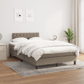 Box spring bed with taupe gray fabric mattress 120x200 cm by , Beds and slatted bases - Ref: Foro24-3140285, Price: 394,74 €,...