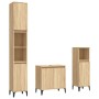 Sonoma oak plywood 3-piece bathroom furniture set by , Bathroom furniture - Ref: Foro24-3185592, Price: 207,21 €, Discount: %