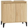 Sonoma oak plywood 3-piece bathroom furniture set by , Bathroom furniture - Ref: Foro24-3185592, Price: 207,21 €, Discount: %