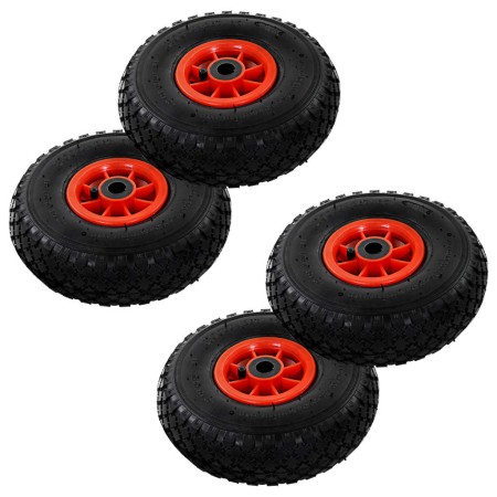 Sack cart wheels 4 units rubber 3.00-4 (245x82) by , Hoists, cranes and carts - Ref: Foro24-142970, Price: 46,31 €, Discount: %