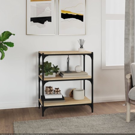 Sonoma oak plywood and steel shelving 60x33x70.5 cm by , Bookcases and shelves - Ref: Foro24-819323, Price: 44,25 €, Discount: %