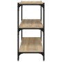 Sonoma oak plywood and steel shelving 60x33x70.5 cm by , Bookcases and shelves - Ref: Foro24-819323, Price: 44,25 €, Discount: %