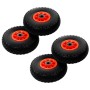 Bag trolley wheels 4 pcs solid PU 3.00-4 260x85 mm by , Hoists, cranes and carts - Ref: Foro24-142972, Price: 60,57 €, Discou...