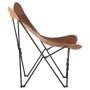 Brown genuine leather folding butterfly chair by , Armchairs - Ref: Foro24-323730, Price: 125,99 €, Discount: %