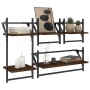 Wall shelves with bars 4 pcs oak brown engineered wood by , Shelves and shelves - Ref: Foro24-836267, Price: 35,79 €, Discoun...