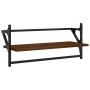 Wall shelves with bars 4 pcs oak brown engineered wood by , Shelves and shelves - Ref: Foro24-836267, Price: 35,79 €, Discoun...