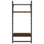 Wall shelves with bars 4 pcs oak brown engineered wood by , Shelves and shelves - Ref: Foro24-836267, Price: 35,79 €, Discoun...