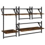 Wall shelves bars 4 pcs engineered wood smoked oak by , Shelves and shelves - Ref: Foro24-836265, Price: 42,00 €, Discount: %