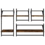 Wall shelves bars 4 pcs engineered wood smoked oak by , Shelves and shelves - Ref: Foro24-836265, Price: 42,00 €, Discount: %