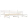 Trundle sofa bed solid white pine wood 90x190 cm by , Beds and slatted bases - Ref: Foro24-836154, Price: 227,32 €, Discount: %