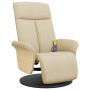 Recliner massage chair with footrest cream fabric by , Armchairs - Ref: Foro24-356539, Price: 256,39 €, Discount: %