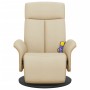 Recliner massage chair with footrest cream fabric by , Armchairs - Ref: Foro24-356539, Price: 256,39 €, Discount: %