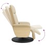 Recliner massage chair with footrest cream fabric by , Armchairs - Ref: Foro24-356539, Price: 256,39 €, Discount: %