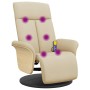 Recliner massage chair with footrest cream fabric by , Armchairs - Ref: Foro24-356539, Price: 256,39 €, Discount: %