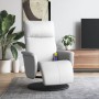 Sillón reclinable masaje con reposapiés cuero sintético blanco de , Sillones - Ref: Foro24-356558, Precio: 227,53 €, Descuent...