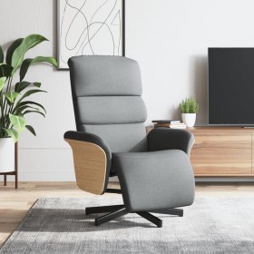 Sillón reclinable con reposapiés tela gris claro de , Sillones - Ref: Foro24-356601, Precio: 230,99 €, Descuento: %