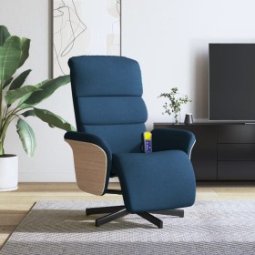 Sillón reclinable de masaje con reposapiés tela azul de , Sillones - Ref: Foro24-356620, Precio: 248,99 €, Descuento: %