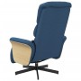 Sillón reclinable de masaje con reposapiés tela azul de , Sillones - Ref: Foro24-356620, Precio: 248,57 €, Descuento: %