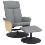 Sillón reclinable con reposapiés tela gris claro de , Sillones - Ref: Foro24-356530, Precio: 213,99 €, Descuento: %