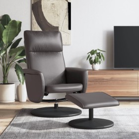 Sillón reclinable con reposapiés cuero sintético gris de , Sillones - Ref: Foro24-356551, Precio: 153,99 €, Descuento: %