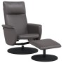 Sillón reclinable con reposapiés cuero sintético gris de , Sillones - Ref: Foro24-356551, Precio: 153,99 €, Descuento: %