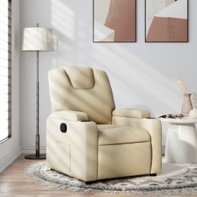 Sillón reclinable de tela crema de , Sillones - Ref: Foro24-372374, Precio: 218,99 €, Descuento: %