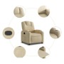 Sillón reclinable de tela crema de , Sillones - Ref: Foro24-372374, Precio: 226,86 €, Descuento: %