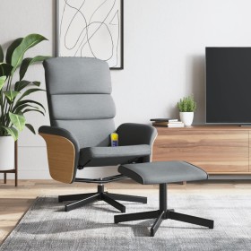 Sillón reclinable de masaje con reposapiés tela gris claro de , Sillones - Ref: Foro24-356622, Precio: 133,92 €, Descuento: %